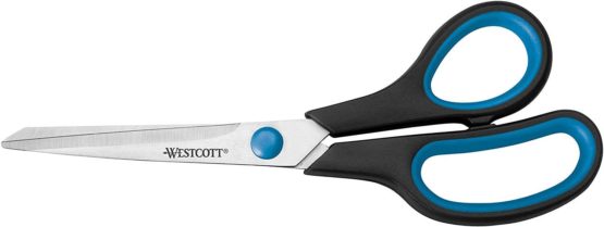 Westcott 8 inch Easy Grip Soft Grip Scissor - Black/Blue - and other styles