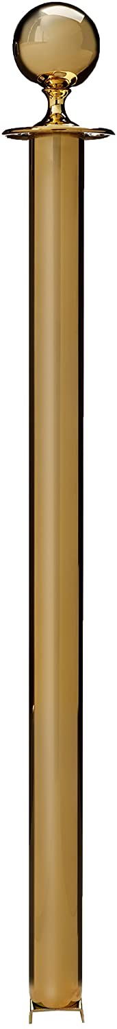 Securit Classic barrier post (excl. base) - Round head post - Four way rope connection ring, Gold