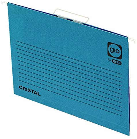 Ybarra 400021954 - Box of 25 Suspension Files V, Viewfinder Top, Folio, Spine, Blue, Units Contained: 1, Fº