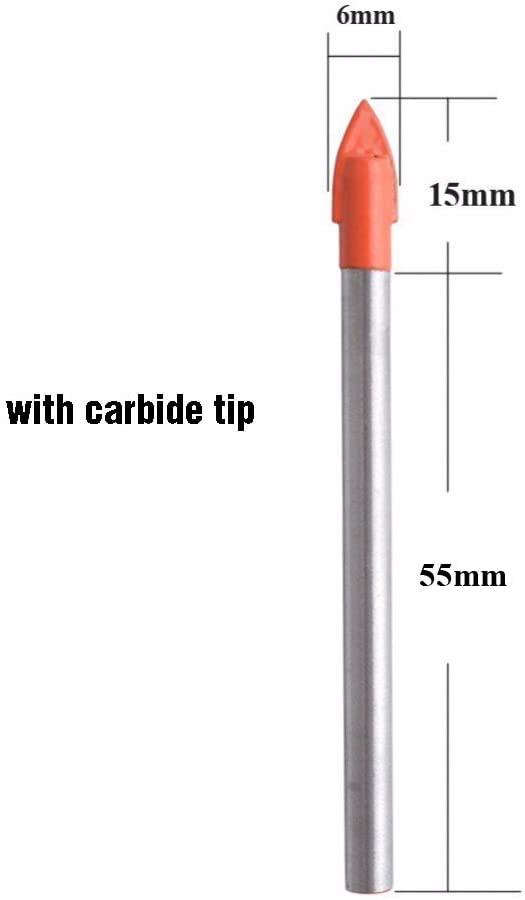 Gunpla 10 Pieces Drill Bits 6mm Glass and Tile Drill Bit Set Tungsten Carbide Drilling Tool, 10 Pieces (6mm) - Image 2