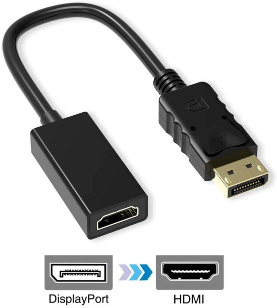 DisplayPort to HDMI Adapter, ABLEWE 1080P@60Hz High Resolution DP(DisplayPort) Male to HDMI Female High Speed Transmission Video Audio Converter for GPU, Laptop, PC, Monitor, TV