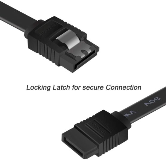 SATA Cable III, Benfei SATA Cable III 6Gbps Straight HDD SDD Data Cable with Locking Latch 18 Inch Compatible for SATA HDD, SSD, CD Driver, CD Writer - Black - Image 3