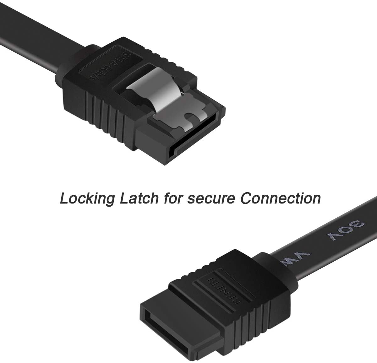 Benfei SATA Cable III, 3 Pack SATA Cable III 6Gbps Straight HDD SDD Data Cable with Locking Latch 18 Inch for SATA HDD SSD - Image 3