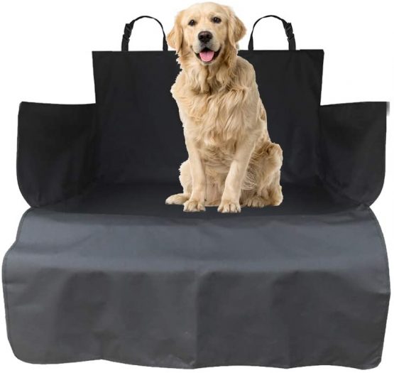 WeFine Car Boot Liner for Dogs Universal Waterproof Car Boot Cover with Bumper Flap Fits Cars, 4x4, Estate, Trucks, Hatchback, SUV (Long, Black)