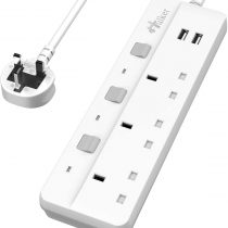 Hulker Extension Lead with USB slots Power Strips with USB ports 3 Way Outlets 2 USB Ports Surge Protection UK Plug with Fuse 13A Extension cord with Shutter 3 Way +2 USB
