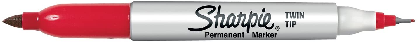 Sharpie Twin Tip Permanent Markers, red, 1 count (Pack of 12) - Image 3