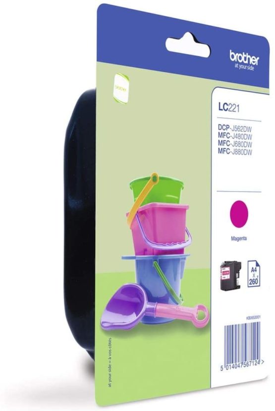 Brother LC-221M Inkjet Cartridge, Magenta, Single Pack, Standard Yield, Includes 1 x Inkjet Cartridge, Brother Genuine Supplies - Image 2
