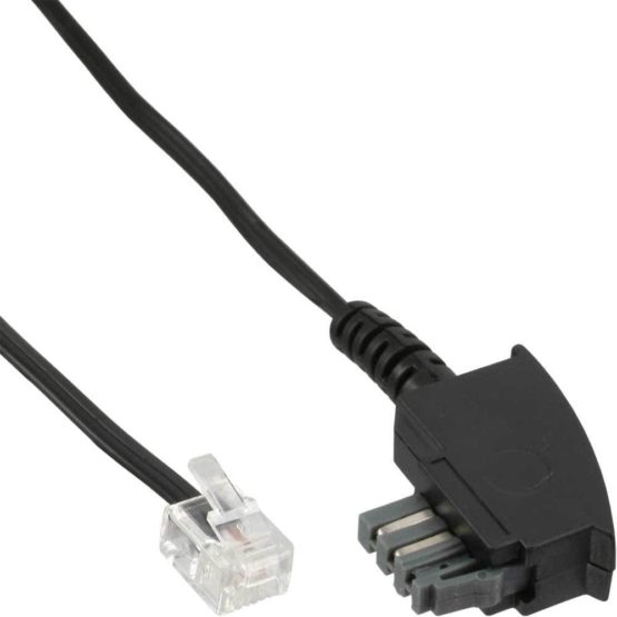 InLine® Connection Cable TAE-N to RJ11 (6P4C) black Black 1 m