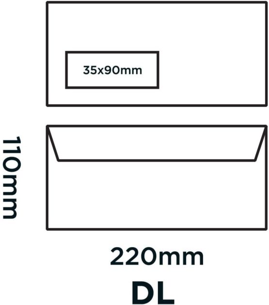 Blake Purely Everyday DL 110 x 220 mm 90 gsm Window Self Seal Wallet Envelopes (13884/50 PR) White - Pack of 50 - Image 2