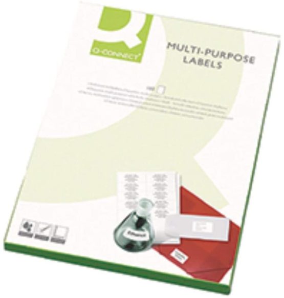 Q Connect 63.5x46.5mm 18 Per A4 Sheet Multi Purpose Label - White (Pack of 100)