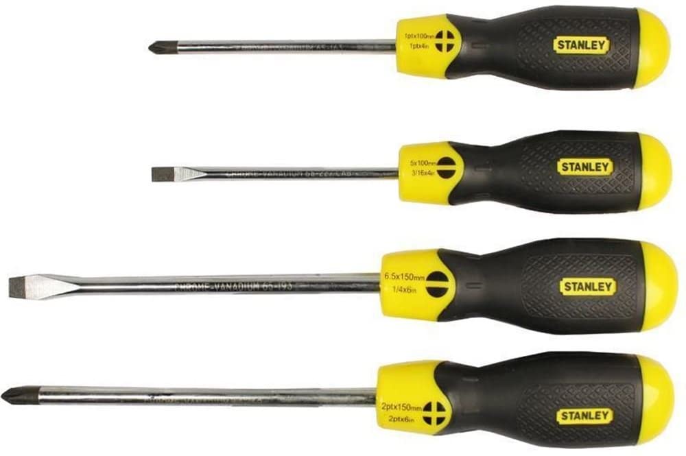 STANLEY 4 Piece Cushion Grip Screwdriver Set, Flared/Phillips,Multicolor,0-65-013 - Image 2