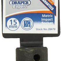 Draper 28470 Expert Impact Socket, 1/2" Square Drive, 15mm