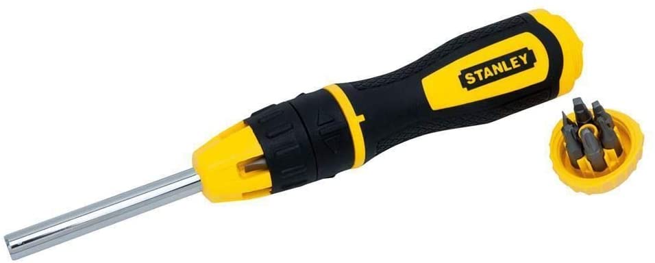 STANLEY 0-68-010 Multibit Ratchet Screwdriver + 10 Bits, Yellow and Black - Image 3