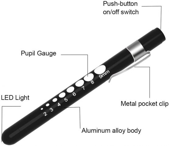 Diagnostic Medical Penlight (2 Packs), CAVN Mini Reusable LED Penlight Flashlight Pen Torch, Torch Doctor Nurse EMT Emergency Pen Light - Image 4