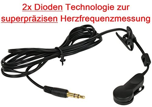 Ear Clip with 2x Diode Technology for Super Accurate Heart Rate Measuring and Pulse Monitoring for Kettler Devices