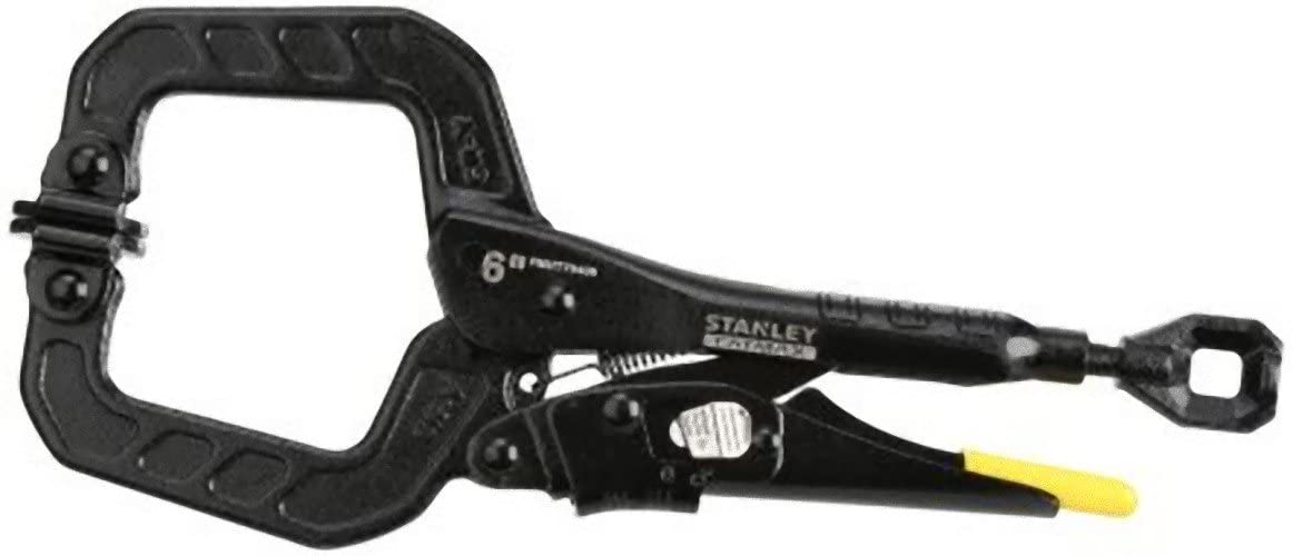 Stanley FMHT0-75408 150 mm C-Clamp Fatmax Locking Mole Grip Swivel Pads - Black