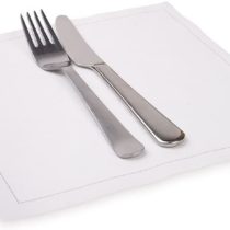 Napluxe Organic Cotton Dinner Napkins - Soft and Durable 9" x 9" Ecru Paper Napkins - Disposable and Recyclable – 50-CT Roll– Restaurantware