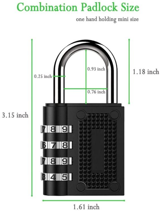 4 Digit Combination Lock, Code Padlock Use for School Locker, Gym Padlock, Employee Locker, Hasp, Parking Lock, Fence(2 Pack) - Image 2