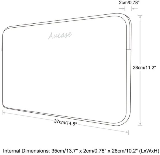 Aucase Laptop Sleeve for 13-14 inch Notebook Computer, Thickest Lightest Water Repellent Protective Travel Case for Men and Women, Compatible with Acer Asus Dell Lenovo HP Chormebook Matebook 14 - Image 2