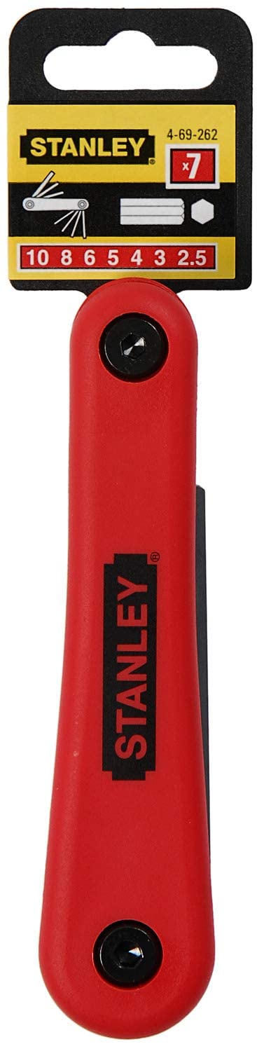 Stanley 469262 Folding Hex Key Set - Metric (7 Pieces), Silver