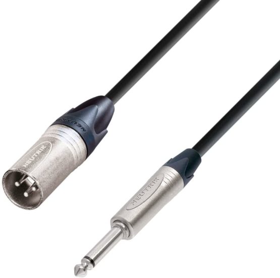 Adam Hall Cables Neutrik K5MMP0300 Microphone Cable XLR Male to 6.3 mm Mono Jack 3 m
