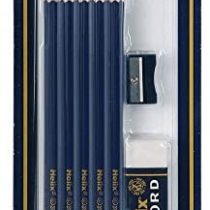 Helix Oxford X10 HB Pencils with Plastic Sharpener and Eraser