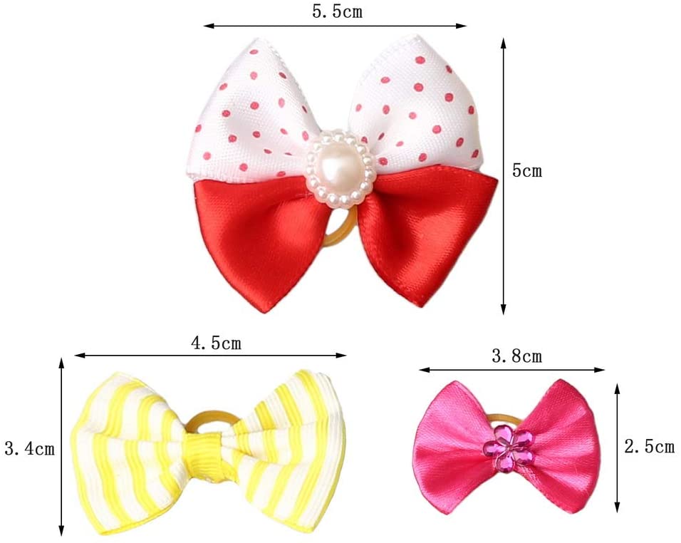 nuosen 50PCS Dog Hair Bows,Pet Hair Bows Tie Puppy Rubber Bands Hair Grooming Accessories - Image 3