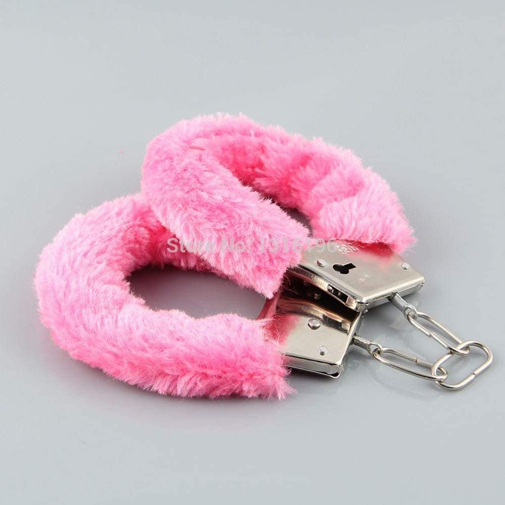 Pink Handcuffs with 2 Keys Police Cosplay Girls Hen Night Out Bridal Bachelorette Ball Party Games Fancy Dress Accessories Fun Gifts - Image 2