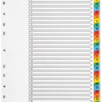 Q-Connect KF01522 Index A4 Multi-Punched 1-31 Reinforced Multi-Colour Numbered Tabs KF01522