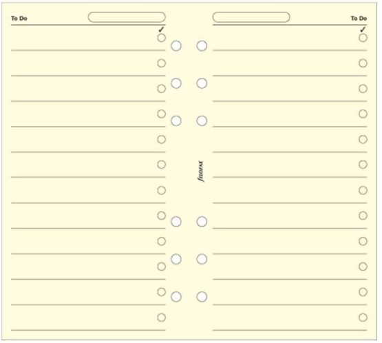 Filofax to Do List Cotton Cream (B132253)