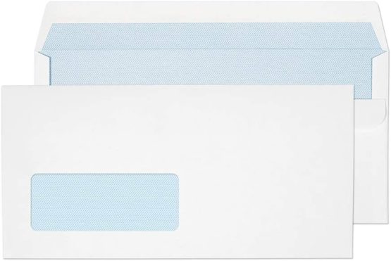 Blake Purely Everyday DL 110 x 220 mm 90 gsm Window Self Seal Wallet Envelopes (13884/50 PR) White - Pack of 50