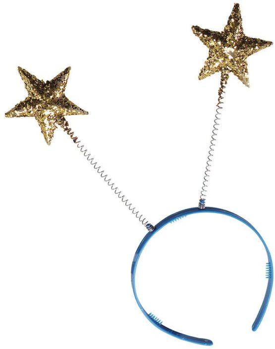 Bristol Novelty GJ275 Head Boppers Gold Stars Costume Accessory Set, unisex-adult, Multi-Colour, One Size