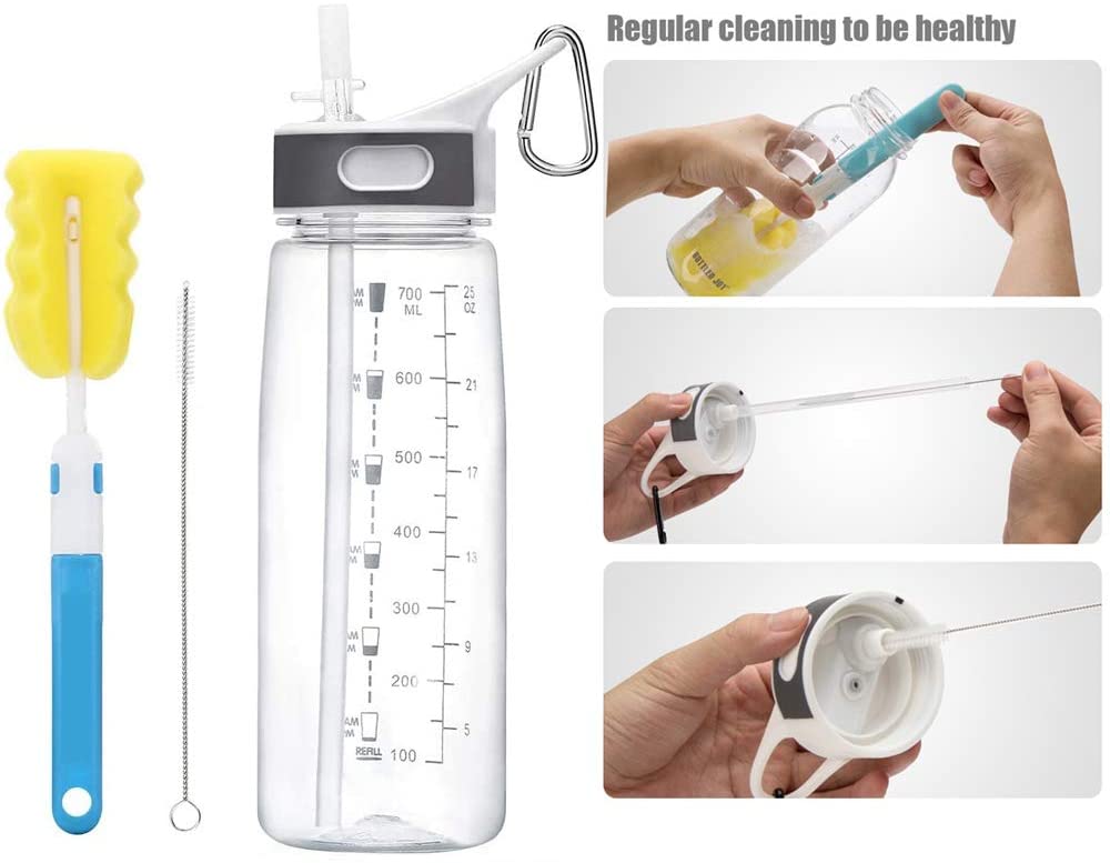 VENNERLI Water Bottle with Straw and Time Marking - Image 4