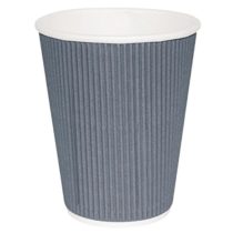 Fiesta GP431 Takeaway Coffee Cups, Ripple Wall, 12 oz., Charcoal (Pack of 25)