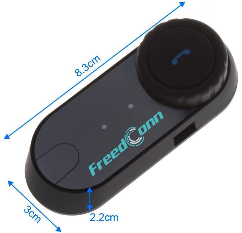 Motorcycle Helmet Headset, FreedConn T-comVB Waterproof Motorbike Helmet Intercom Communication System Bluetooth Headsets with 800m, GPS, FM Radio, MP3 Player (1 packs with Soft Microphone + Hard Mic) - Image 2