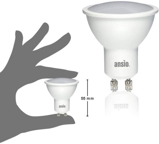 ANSIO GU10 LED Bulbs Pack of 10, Led Light Bulb Warm White, Gu10 Bulbs for Ceiling Lights 5W Equivalent to 35 Watts Halogen Light Bulbs, Non Dimmable, Save up to 85% Energy - Image 4