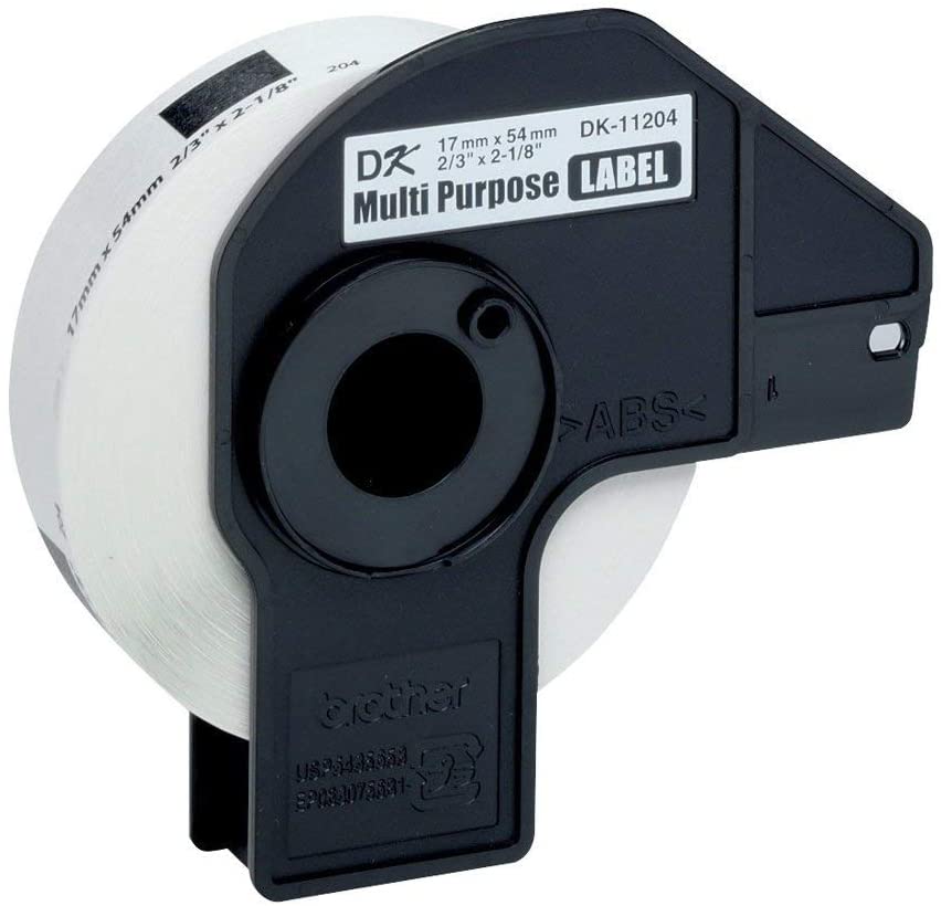 Brother DK-11204 Label Roll, Multi Purpose Labels, Black on White, 400 Labels, 17 mm (W) x 54 mm (L), Brother Genuine Supplies - Image 2