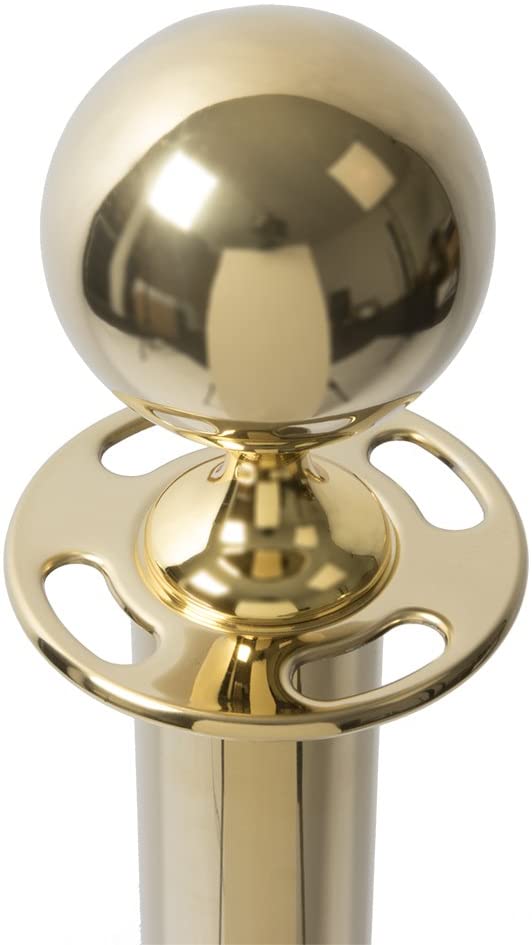 Securit Classic barrier post (excl. base) - Round head post - Four way rope connection ring, Gold - Image 2
