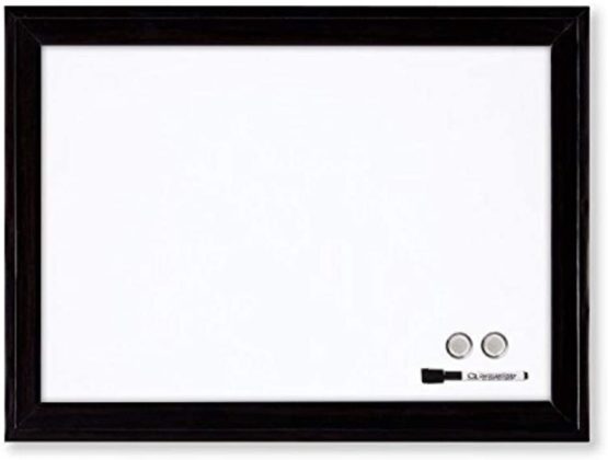 Rexel 1903785 Magnetic Dry Wipe Personal Whiteboard, Plastic Frame, Includes Marker, Magnets and Fitting Kit, White, 585 x 430 mm