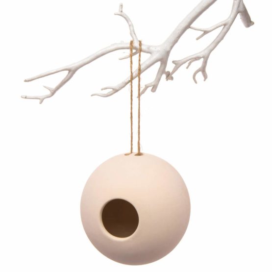 Baker Ross AW304 Ceramic Round Bird Houses (Box of 2) Spring Themed Crafts for Kids to Decorate and Personalise - Image 2