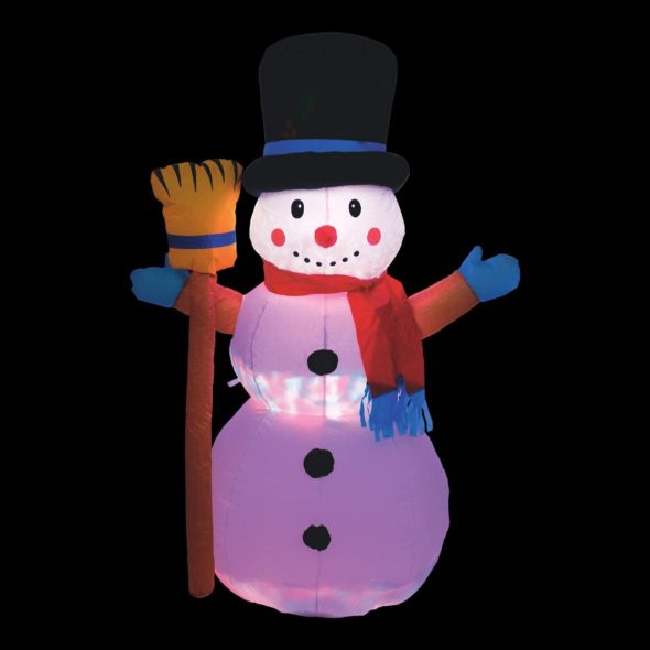Christmas Workshop Inflatable Snowman ~ 4ft ~ Warm White LED Lights