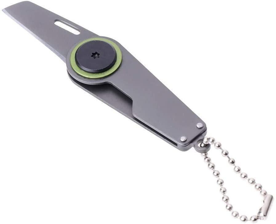 Parcel Opening Foldable Mini Knife and Gift Package Opener - Handy Keyring, Grey