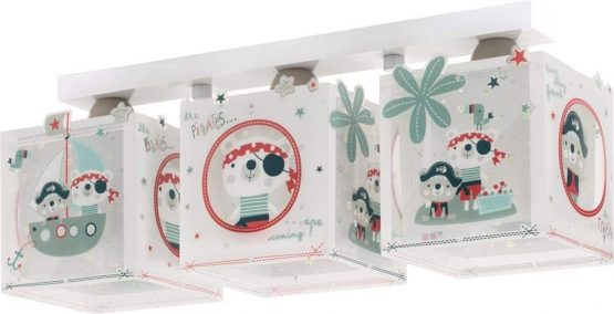 Dalber Children's Ceiling Lamp 3 Lights The Pirates, Multi-Colour