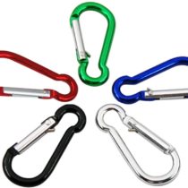 TRIXES 5 x Carabiner Clip Hook for Camping - Keyring Sports Mini Spring 5cm - D Ring Clip for Camping Hiking Travelling Bag Backpack - Lightweight Small Karabiner - Key Chain Clips