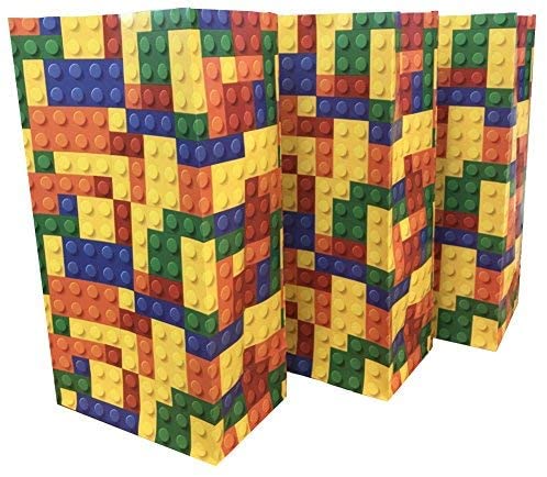 Playwrite Building Blocks/Bricks Pick n Mix Bag - Party Candy Sweet Bags for Party Fillers - (12 Bags), Multi Coloured
