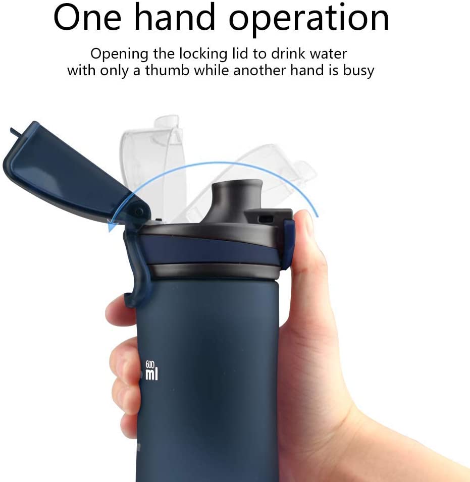 Opard Zip 600ml Plastic Water Bottle Dishwasher Safe, Leakproof Flip-Top Lid, BPA Free Tritan - Image 3