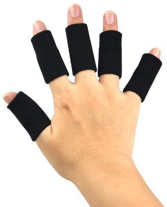 TRIXES 10x Finger Protector Sleeve, Arthritis Stretchy Support Sports Aid - Basketball Finger Guard