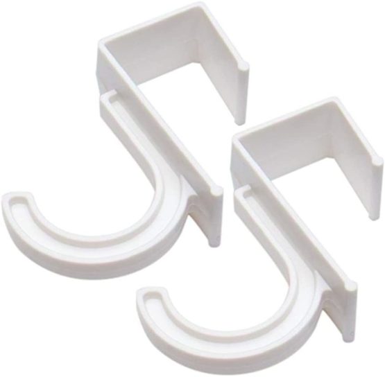 Merriway White, BH01840 Small Plastic Laundry Hanging Hook, Suitable for Doors up to 38mm Thick, Pack of 2, Set of 2 Pieces