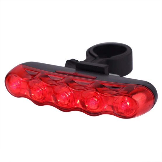 Bike Taillight, Waterproof Cycling Safety Warning Taillights 5 LED Warning Rear Lamp Bike Back Light for Bicycle Night Riding Cycling Safety Warning Strobe - Image 2