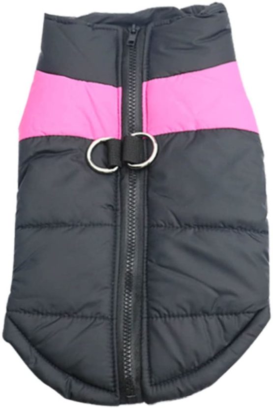Idepet(TM Pet Dog Winter Coat Waterproof Clothes for Small Medium large Pet Dog Cat Size S M L XL XXL 3XL 4XL 5XL (XL, Pink)